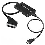 Convertidor de euroconector a HDMI, cable euroconector a HDMI con interruptor 720P/1080P, adaptador euroconector a HDMI para proyector de monitor de TV, convertidor de video HDMI para reproductor de