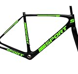 DualColorStampe Juego de 15 pegatinas adhesivas para cuadro de bicicleta, pegatinas para cuadro de bicicleta MTB, protección universal, cód. B0169 (verde fluorescente)