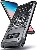 DASFOND Funda Galaxy S10 Plus - Custodia Protectora de Grado Militar para teléfono con Soporte de Anillo Metal Reforzado [Soporte Montaje magnético] Compatible con Samsung Galaxy S10 Plus, Negro