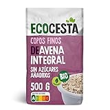 Ecocesta Copos Suaves de Avena Integral Ecológica sin Azúcar Añadido Aptos para Veganos, 500g