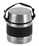 family Termo para Comidas de Acero Inoxidable, Recipiente Aislado para Sólidos y Líquidos con Recipiente Interiores para Sopas, Salsas o Ensaladas (Negro, 0.75L)