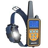 Meloive Collar de Adiestramiento para Perros, Recargable y Resistente al Agua de IPX67 con un Alcance de 2300m con 99 Niveles de Modo de Vibración, Advertencia de Sonido, Luz y Modo E