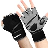 MERCURYAL Pack de 2 Guantes Gimnasio Hombre - Guantes de Gimnasio para Entrenamiento de Fitness, Dominadas, Gimnasio - Guantes Gimnasio Mujer - Guantes Gym (Correa de muñeca Larga, L)