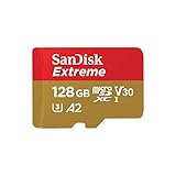 SanDisk 128GB Extreme tarjeta microSDXC + adaptador SD + RescuePro Deluxe hasta 190 MB/s con Clase A2 de rendimiento de las aplicaciones UHS-I Class 10 U3 V30