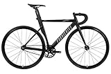 FabricBike Aero - Bicicleta Fixed, Fixie, Single Speed, Cuadro de Aluminio y Horquilla de Carbono, Ruedas 28', 5 Colores, 3 Tallas, 7.95 kg (Talla M) (Matte Black & Graphite, L-58cm)