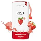 foodspring Shape Shake Fresa - batido completo, sustitutivo de comida con proteína premium para controlar el peso, 200 kcal por ración, sin gluten - 900g