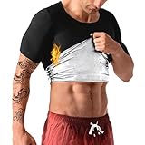 Camiseta Chaleco Sauna Top T-Shirt Suit Trajes Adelgazantes Compresion Adelgazante Sudoración Deporte Shapewear Gym Running Fitness Mangas Cortas Hombres