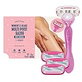 by Amazon Mujer Máquina de depilar de 5 cuchillas con mango pivotante multieje + 3 repuestos