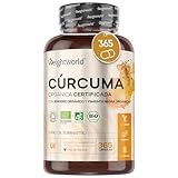 Cúrcuma con Pimienta Negra y Jengibre Orgánica - 365 Cápsulas - 1 Año de Suministro - Fuente Natural de Vitaminas y Minerales, Curcumina y Piperina - Apto para Veganos, Certificación Orgánica