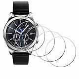 iDaPro Protector pantalla para para SAMSUNG GEAR S3 FRONTIER/Gear S3 Classic 46mm Reloj Inteligente [4 unidades], Cristal Templado para SAMSUNG Gear S3 46 mm accesorios Screen Protector