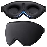 Gritin Antifaz para Dormir, 100% Anti-Luz, Máscara de Dormir para Mujer y Hombre, 3D Diseño Sin Rastro & Sin Presión Ocular Sleep Mask, Ultrasuave & Cómodo con Tapones para Dormir, Viajar