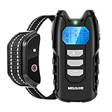 Meloive Collar de Adiestramiento para Perros, Modos de Pitido, Vibración y E, Pantalla LCD con Retroiluminación, Poliéster