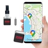 ICODI Localizador GPS para Coche sin Tarjeta SIM sin Límite de Distancia sin Suscripción, 1 Año de Batería, Android e iOS, Google MAPS Integrado Rastreador Bluetooth Moto,Niños,Ancianos y Objetos