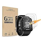 AKWOX [4 Unidades Protector de Pantalla para Garmin Forerunner 35 [9H Dureza] Cristal Vidrio Templado para Garmin Forerunner 35 GPS Running Watch Cristal Templado