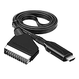 Sporgo Cable adaptador SCART a HDMI, convertidor todo en uno - Convertidor de audio de vídeo SCART a 1080p/720p HDMI para HDTV STB VHS Xbox PS3 Sky DVD Blu-ray, etc