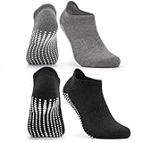 Occulto CALCETINES ANTIDESLIZANTES para MUJER y HOMBRE (2-4 PARES), CALCETINES para YOGA y PILATES MUJER HOMBRE 39-42 2 Pares | Gris Negro