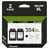 304XL Cartuchos para HP 304 Cartuchos de Repuesto para HP 304 Cartuchos de Impresora para HP Envy 5000 5030 5010 5020 5032 5020 para HP Deskjet 3750 2630 2620 2622 3720 3730 3760 3762 (2 Negro)