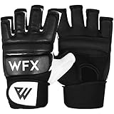 WFX Saco de Boxeo Guantes de Boxeo Manoplas de Karate MMA Combate Corporal Entrenamiento de Taekwondo Artes Marciales Lucha Grappling Muay Thai (M, Negro)