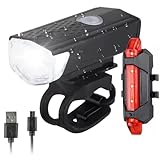 Luz Bicicleta Delantera Y Trasera Led Alta Potencia 300 Lumenes Recargable USB Impermeable para Bici Patinete Eléctrico - Foco Kit De Light Linterna Eléctrica Potente Intermitente MTB