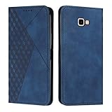 KOUYI Funda para Samsung Galaxy J4 Plus 2018, PU Cuero Flip Folio Carcasa [Magnético][Soporte Plegable][Ranuras para Tarjetas],Capa Tipo Libro Flip Case Wallet,Antigolpes Cover (Azul)