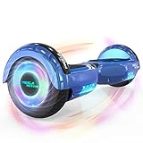 MEGA MOTION Hoverboard, Overboard 6,5 pulgadas con altavoz Bluetooth, con Luces LED, Regalo para Niños y Adolescentes