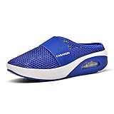 Zapatillas para Adelgazar Tamaño Zapatillas para Caminar Forma Cojín de Aire Zapatos de Aire Ligero Engrener elástico Deportes en Yoga Slip On Entrenadores en Malla Verano,Azul,EU41