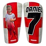 ERAVRU - Espinilleras de Fútbol Personalizadas para Niños y Adultos - Incluye tu Foto, Nombre y Numero para Crear Tus espinilleras Personalizadas (Cruz)