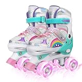 Patines 4 Ruedas Niñas y Niños Patines Linea con Todas Las Ruedas iluminadas, Patines en línea para niños para Uso en Interiores y Exteriores (M (EU 32-35))