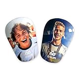 Oxum Sport- Espinilleras de Futbol Personalizadas Mini para Niños y Adultos - Incluye Tus Fotos - Bolsita para espinilleras de Regalo - Gama Airlite Player - M 10x6cm / S8,3x5,5cm