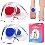 2 Pares Taloneras Silicona Rojo y Azul,Almohadillas de Gel para Talones,Taloneras de Gel,Plantillas Talon para Fascitis Plantar,Taloneras de Gel para Reducen la Presión y el Dolor,L