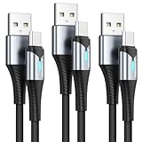 BLACKSYNCZE Cable USB C [3Pack 0.5M+2M+2M], Cable USB Tipo C 3,1A Carga Rápida y Sincronización Nylon Cargador Tipo C para Samsung Galaxy S23 S22 S21 S20 A53 A72 Note 20 10, Huawei P40 P30, Mi 12 11