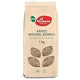 El Granero Integral - Arroz Integral Basmati - 1 kg - Fuente de Vitaminas, Minerales y Fibra - Fortalece el sistema inmunológico - Fuente de Energía - Apto para Veganos