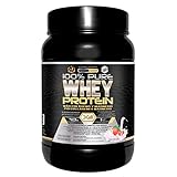 Healthy Fusion Whey Protein | Proteína pura con Colágeno + Magnesio | Tonifica y aumenta la masa muscular | Mejora tus entrenamientos | 1000g (Fresa)