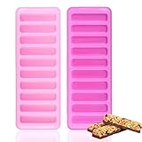 EUIOOVM Molde Para Hornear Barritas De Muesli 2 Piezas Molde Para Barritas Silicona 10 Cavidades Moldes Antiadherentes Molde Para Hornear Barritas EnergéTicas Molde Para Chocolate