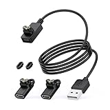 Cargador Compatible con Fenix 7 7S 7X 6 6S 6X Pro 5 5S 5X Plus Forerunner 935 945 245 45 Vivoactive 3 4 4S Approach Instinct Venu, USB Cable para Garmin con 2 Adaptadores USB-C y 2 Tapones Antipolvo