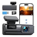 iZEEKER 2.5K Dashcam WiFi Dash Camera para Coches, Mini Cámara para Coche 1440P Front Dashcam con App, Tarjeta 32GB Gratis, Visión Nocturna, WDR, G-Sensor, Grabación en Bucle, Soporta Modo Parking 24H