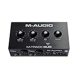 M-Audio M-Track Duo - Interfaz audio, tarjeta de sonido USB para grabación, transmisión, podcasting con entradas XLR, línea y DI, así como un paquete de software