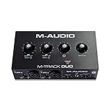 M-Audio M-Track Duo - Interfaz audio, tarjeta de sonido USB para grabación, transmisión, podcasting con entradas XLR, línea y DI, así como un paquete de software