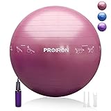 PROIRON Pelota de Pilates 55cm- Fitball Anti-Burst con Patrón de Pose Grueso Pelota de Ejercicio,Yoga, Fitness, incluidos Bomba (Rosa)