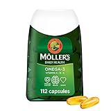 Moller’s ® | Cápsulas de omega 3 | Aceite de pescado | Suplemento dietético nórdico con omega 3 y EPA, DHA, vitaminas A, D y E | Marca con 166 años de historia | Daily Health | 112 cápsulas