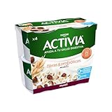 Activia Yogur Muesli- rico en probióticos, fibras y con 0% azúcares- Pack: 4x120g