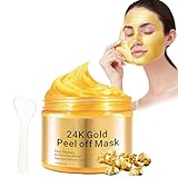 24K Gold Peel Off Mascarilla Facial, Mascarillas Faciales Antiarrugas, Mascarilla Facial Hidratante Para La Cara Para Tratamiento Facial Antiarrugas y Antienvejecimi, Removedora de Espinillas, 120ML