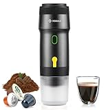 Kssiaz Cafetera Espresso Portátil, Máquina de Café Eléctrica con Autocalentamiento, USB-C y Cargador de Coche, Mini Cafetera con Cápsula NS y Café Molido para Camping, Senderismo, Viajes, Oficina