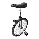 MYOYAY 20 pulgadas monociclo unisex adultos niños monociclo altura ajustable tija de sillín equilibrio ciclismo bicicleta unicycle para deportes al aire libre negro