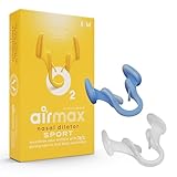 Airmax Sport - Dilatador nasal para respirar mejor.Optimización del oxígeno del 176 %.Especialmente desarrollado para usarlo durante el ejercicio físico.Airmax es usado por atletas profesionales. Ajuste óptimo en nariz de tamaño pequeño o mediano.