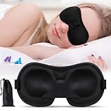 Brencco Antifaz para Dormir, 2 Pares Tapones para Oídos, Máscara de Sueño, Sleep Mask Anti-Luz, 3D Máscara de Ojos Ultrasuave y Cómoda Adjustable