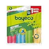 Bayeco -Bayeta Pack Multiusos Microfibra 100% 3+1 Gratis - Perfecta para todas las superficies - Desincrusta la suciedad más difícil , 4 Unidad (Paquete de 1)