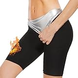 Kiiwah Pantalones Cortos Sauna Adelgazante Mujer, Pantalones de Térmicos de Adelgazamiento Reductores Cortas Pantalon de Sudoración para Gym Fitness Jogging