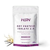 HSN Proteína de Soja Aislada Sabor Vainilla 500 gr = 17 Tomas por Envase | 100% Vegana | Soy Protein Isolate | No-GMO, Sin Gluten