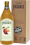 Eat Wholesome Vinagre de Sidra de Manzana Cruda Ecológica sin Filtrar con la Madre, Botella de Vidrio en Caja, 1L